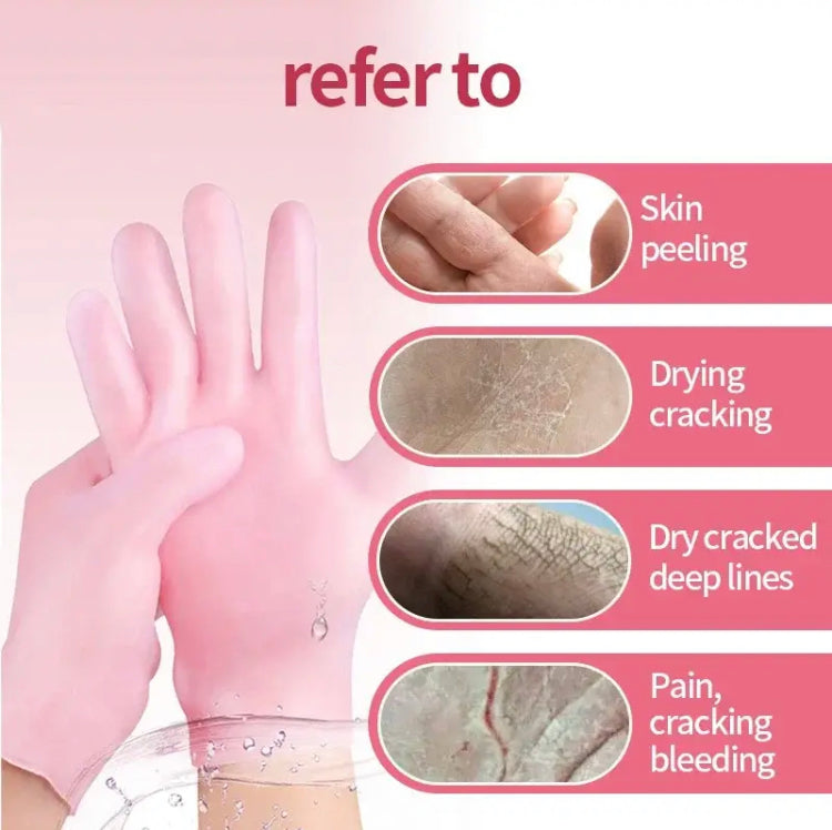 Silicone Gel Moisturizing Gloves, Hand Spa Manicure Silicone Gloves, Manicure Gloves For Dry Cracked Hand And Soften Rough Skin Silicone Gel Moisturizing Gloves, Hand Spa Manicure Silicone Gloves, Manicure Gloves For Dry Cracked Hand And Soften Rough Skin